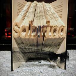 Customized Name Folded Book- Personalized Name Or Word - Wedding Paper Anniversary Birthday Baby Shower Valentines Day Christmas - thumbnail 3
