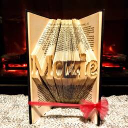 Customized Name Folded Book- Personalized Name Or Word - Wedding Paper Anniversary Birthday Baby Shower Valentines Day Christmas - thumbnail 2