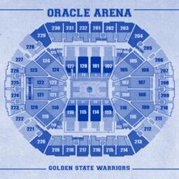Vintage Oracle Arena Diagram Print Golden State Warriors Art - thumbnail 2