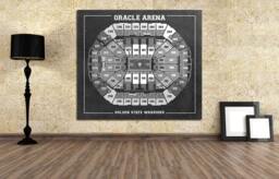 Vintage Oracle Arena Diagram Print Golden State Warriors Art - thumbnail 1