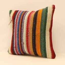 Vintage Pillow 16x16 Cover Handmade Kilim Home Living Design Boho Vintage Rustic Throw Pillov Covers Old Cushion 4Kf-168 - thumbnail 3