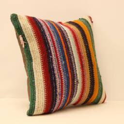 Vintage Pillow 16x16 Cover Handmade Kilim Home Living Design Boho Vintage Rustic Throw Pillov Covers Old Cushion 4Kf-168 - thumbnail 2