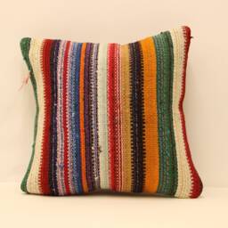 Vintage Pillow 16x16 Cover Handmade Kilim Home Living Design Boho Vintage Rustic Throw Pillov Covers Old Cushion 4Kf-168 - thumbnail 1