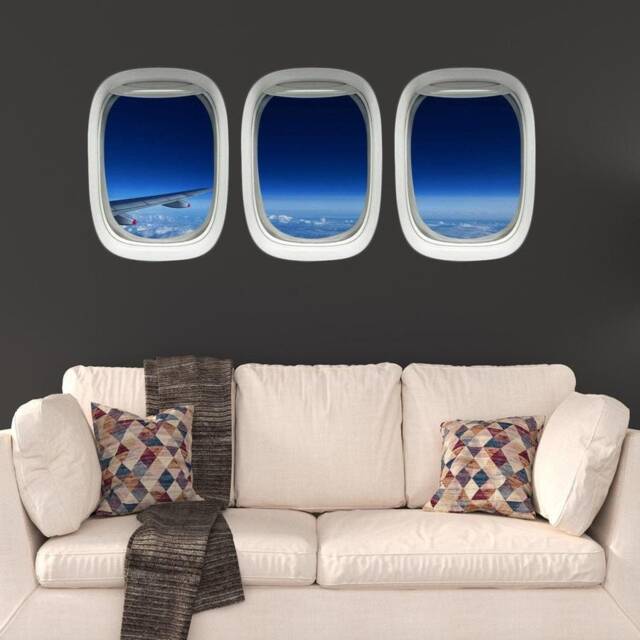 Airplane Wing Stickers, Wings For Kids - Plane Window Pilot Gift Wall Decal Vwaq-Ppw26 - image 1