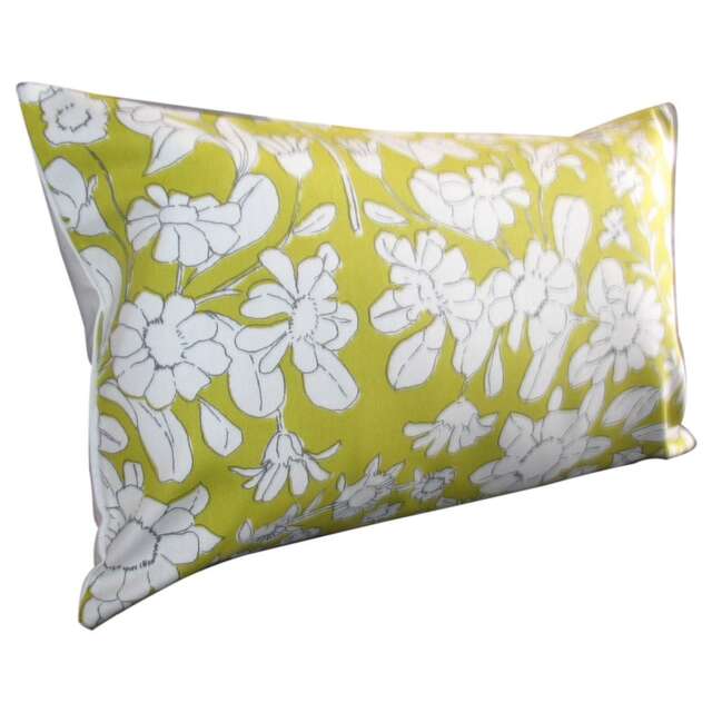 Pretty Summer Daisy Chain Retro Lime Green Bolster Cushion Cover - image 1