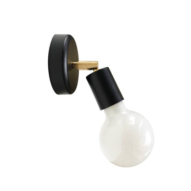 Minimal Sconce Light Modern Wall Lamp Black & Gold Mid Century Home Decor - image 1