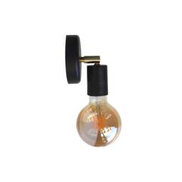 Minimal Sconce Light Modern Wall Lamp Black & Gold Mid Century Home Decor - thumbnail 3