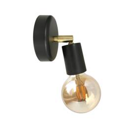 Minimal Sconce Light Modern Wall Lamp Black & Gold Mid Century Home Decor - thumbnail 2