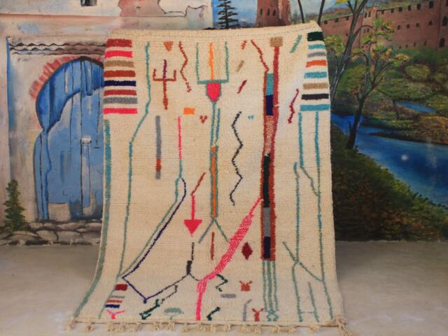 Colorful Moroccan Rug, Custom Fabulous Boujad Azilal Abstract Multicolored Carpet, Handmade Bohemian Rug - image 1