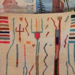 Colorful Moroccan Rug, Custom Fabulous Boujad Azilal Abstract Multicolored Carpet, Handmade Bohemian Rug - thumbnail 2