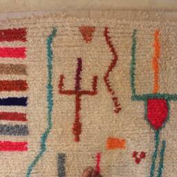 Colorful Moroccan Rug, Custom Fabulous Boujad Azilal Abstract Multicolored Carpet, Handmade Bohemian Rug - thumbnail 4
