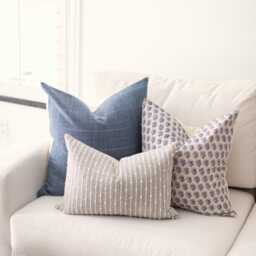 Blue Pillow Combination, Floral Set, Throw Pillows For Couch, Cushion Covers -- Bennet - thumbnail 2