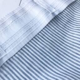 Set Of 2 Stonewashed Linen Curtain Panels Striped in Gray/Semi-Sheer Rod Pocket With Functional Heading Tape - thumbnail 4