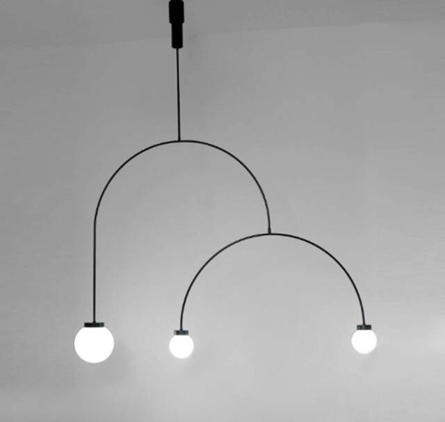 Ari - Modern Black Chandelier Sculptural 3-Light Glass Globe Pendant - image 1