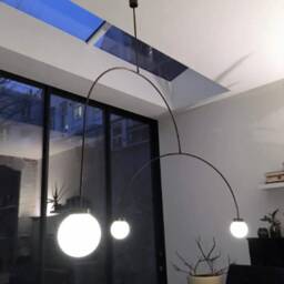 Ari - Modern Black Chandelier Sculptural 3-Light Glass Globe Pendant - thumbnail 3