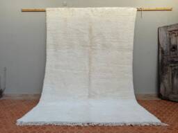 Handknotted Moroccan Beni Ourain Rug White Wool Area Rug - thumbnail 1