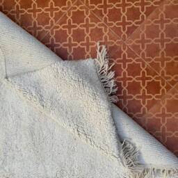 Handknotted Moroccan Beni Ourain Rug White Wool Area Rug - thumbnail 3