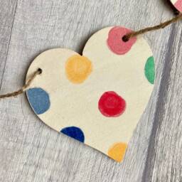 Polka Dot Bunting, Wooden Spotty Garland, Colourful Wall Decor For Country Kitchen - thumbnail 3