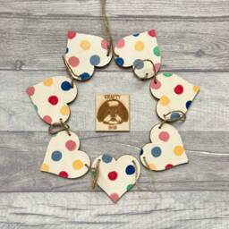 Polka Dot Bunting, Wooden Spotty Garland, Colourful Wall Decor For Country Kitchen - thumbnail 1