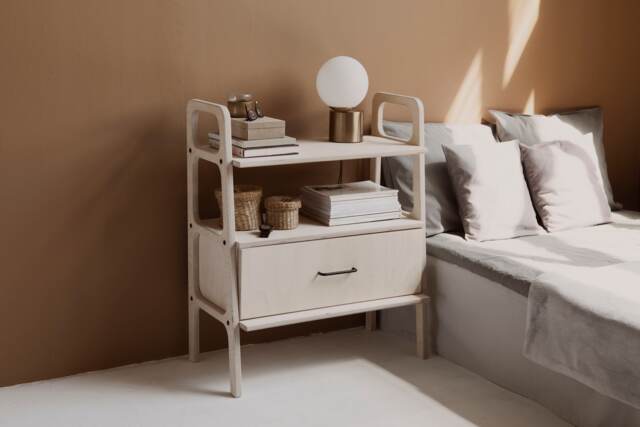 Mid Century Modern Bookcase, Wooden Scandinavian Nightstand, Storage Cabinet, Home Furniture - image 1