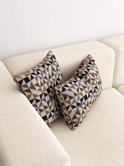 Textured & Patterned Decorative Throw Pillow Cover, Soft Triangle Pattern Accent Case, Boho Handmade Cushion Any Size, 16x16 - image 1