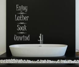 Bathroom Decal Enjoy Lather Soak Wall Sticker En Suite Shower Room Words - thumbnail 1