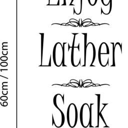 Bathroom Decal Enjoy Lather Soak Wall Sticker En Suite Shower Room Words - thumbnail 2