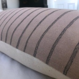 Extra Long Lumbar Pillow Cover, Brown Stripe Woven Cotton, Boho Decor - thumbnail 3