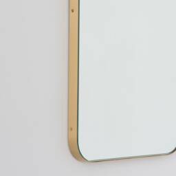 Quadris??? Rectangular Modern Mirror With A Brass Frame, Xl - thumbnail 3