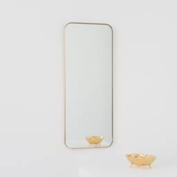 Quadris??? Rectangular Modern Mirror With A Brass Frame, Xl - thumbnail 2