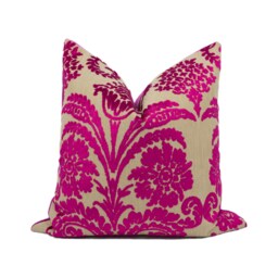 Designers Guild - Ombrione Cassis Bright Funky Jacquard Velvet Cushion Cover Handmade Throw Pillow Designer Home D??cor - thumbnail 1