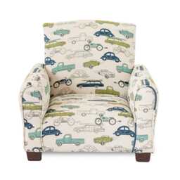 Personalized Upholstered Rocking Chair Handmade Kids Furniture - Cars & Trucks Fabric - thumbnail 4