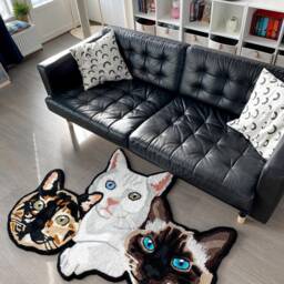 Custom Pet Portrait Rug, Personalized Dog Portrait, Animal Handmade Tufted Gift, Gifts For Pets - thumbnail 2