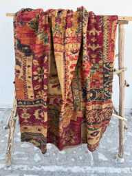 Luxury Reversible Cotton Kantha Quilt Bedding - Handcrafted Indian - thumbnail 1