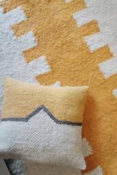 Made To Order. Handwoven Wool Pillow With Embroidery. Created From Authentic Ukrainian Carpathian Wool. 100% Sheeps Wool Scandy Style - thumbnail 3