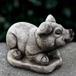 Concrete Pig Statue Outdoor Figurine Cement Animal Sculpture Pig Lover Gift Handmade Front Door Decoration Garden Ornament - thumbnail 1