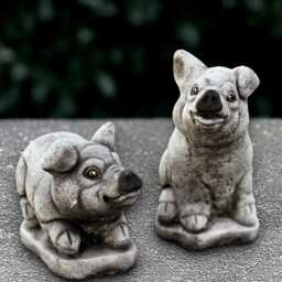 Concrete Pig Statue Outdoor Figurine Cement Animal Sculpture Pig Lover Gift Handmade Front Door Decoration Garden Ornament - thumbnail 4