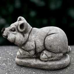 Concrete Pig Statue Outdoor Figurine Cement Animal Sculpture Pig Lover Gift Handmade Front Door Decoration Garden Ornament - thumbnail 3