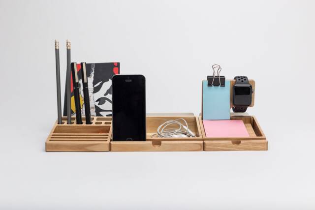 Wood Table Organizer/Desk Set Apple Watch Holder Desk - image 1