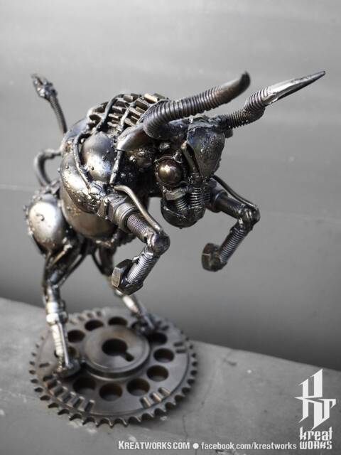 Recycled Metal Taurus - Small Item - Zodiac/Sustainable - image 1