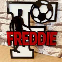 Personalised Football Name Sign. Kids Bedroom Decor. Door Plaque. Girl Or Boy Soccer - thumbnail 2