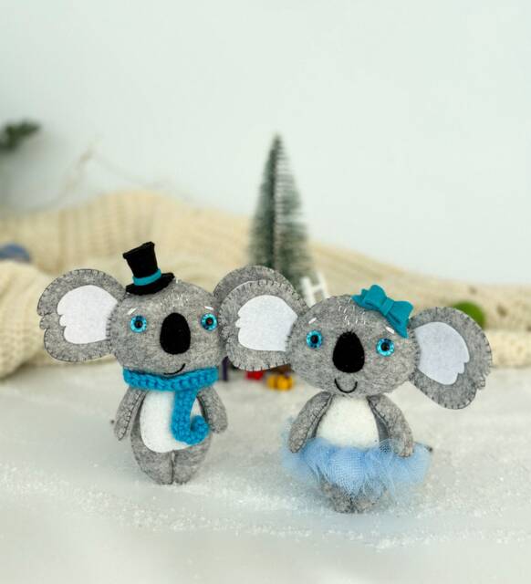 Koala Christmas Ornaments Set Of 2 Christmas Tree Decorations Bear Ornament Decor Gifts Cute Koala Toy - image 1