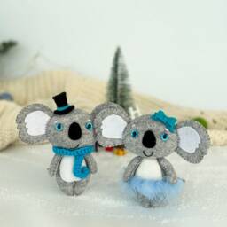 Koala Christmas Ornaments Set Of 2 Christmas Tree Decorations Bear Ornament Decor Gifts Cute Koala Toy - thumbnail 3