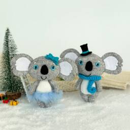 Koala Christmas Ornaments Set Of 2 Christmas Tree Decorations Bear Ornament Decor Gifts Cute Koala Toy - thumbnail 2