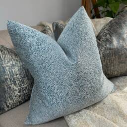 Decorative Cushion Cover Pillow Throw in Teal - Double Sided Worldwide Shipping Textured Designer Fabric - thumbnail 2