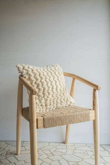 Handwoven Wool Pillow Cover Organic Linen Boho Decor - image 1