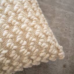 Handwoven Wool Pillow Cover Organic Linen Boho Decor - thumbnail 3