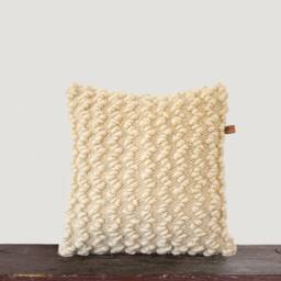 Handwoven Wool Pillow Cover Organic Linen Boho Decor - thumbnail 2
