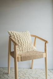 Handwoven Wool Pillow Cover Organic Linen Boho Decor - thumbnail 1