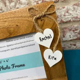 "Every Blonde Needs A Brunette Best Friend - Birthday Gift Personalised Oak Wood Photo Frame Fits 6x4"", 7x5"" Or 10x8" - thumbnail 2